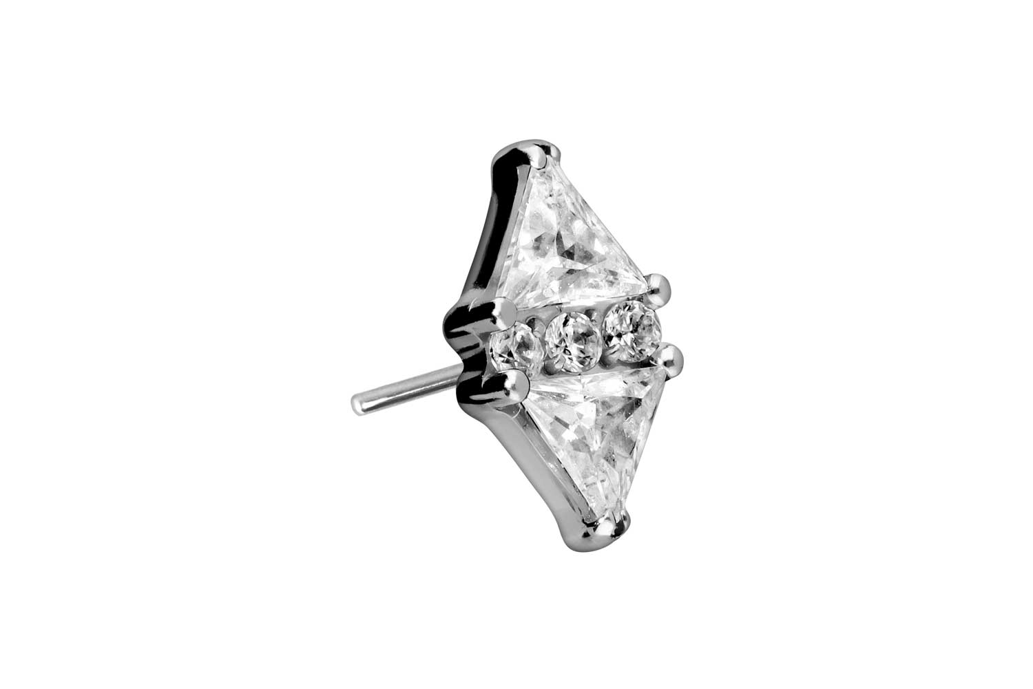 Titan Aufsatz mit Push Pin KRISTALLRAUTE ++SALE++ von Piercingline